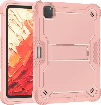 Produktbild von Schutzhülle für iPad Pro 11 Zoll M4 (2024) Robust Hybrid Tablet Hülle mit Ständer Roségold