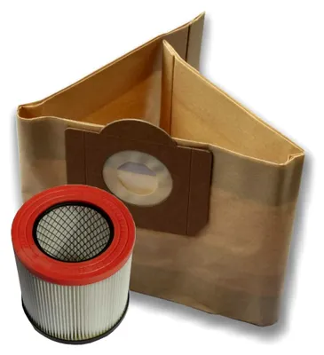 Produktbild von 10 Staubsaugerbeutel und Filter für Scheppach ASP20-ES 20L Nass-Trockensauger