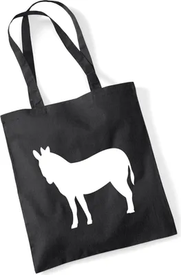 Produktbild von Huuraa Jutebeutel Esel Silhouette 10 Liter Black Baumwolle Tasche Geschenkidee