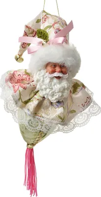 Produktbild von Clayre & Eef Weihnachtsanhänger Weihnachtsmann 35 cm Weiß Textil