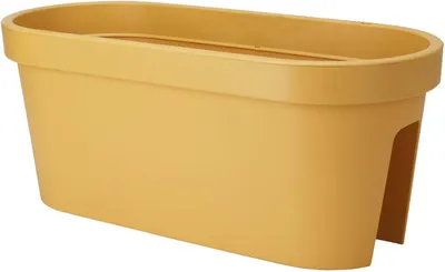 Produktbild von mucHome Geländer Balkonkasten 60x26x25 cm – Blumenkasten Pflanzkasten Blumentopf - Blumenkübel für Balkon & Terrasse (Gelb)