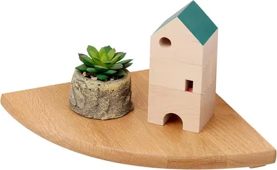Produktbild von Eckregal, massives Eichenholz, 22 cm, für Schlafzimmer