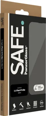 Produktbild von PanzerGlass SAFE. by ® Displayschutz iPhone 14 Pro Max | Ultra-Wide Fit, Apple, Apple - iPhone 14 Pro Max, Trockene Anwendung, Kratzresistent, Schockresistent, Transparent, 1 Stück(e)