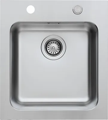 Produktbild von RIEBER 72017610 Spüle Speedline Light mit Druckknopfventil / Linea Light / Ausschnittmaß 450 x 500 mm / Auflagespüle / Edelstahlspüle