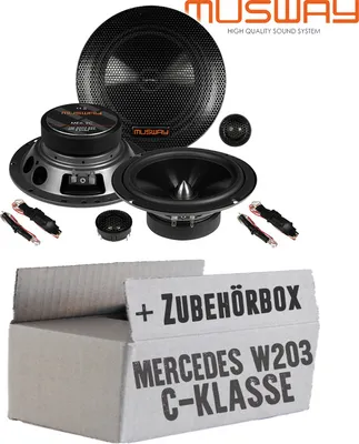 Produktbild von W203 Front - Lautsprecher Boxen Musway ME6.2C - 16,5cm System Auto Einbauzubehör - Einbauset passend für Mercedes C-Klasse JUST SOUND best choice for caraudio