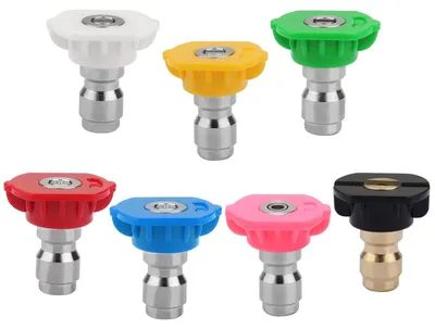Image de Kit de buses pour nettoyeur haute pression, comprenant 7 pièces, pour une connexion rapide, idéal pour l'automobile et le jardin