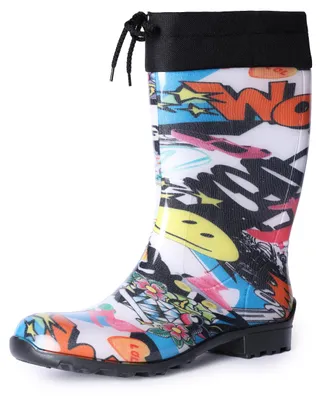 Image de Bottes en caoutchouc pour femmes Ladeheid avec manchette LA-968 (journal, 37)
