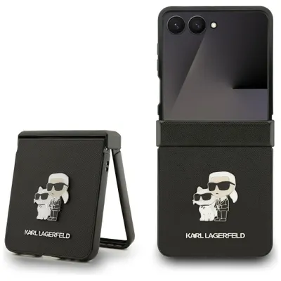Produktbild von KARL LAGERFELD case passend für SAMSUNG Z Flip7 KLHCZF7SAPKCNPK (Saffiano KC PIN) black