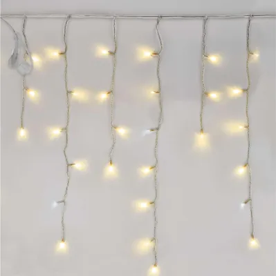 Standard LED Verbindungskette blinkend – Eiszapfen, 2,5 m, Außen, warm-weiß/Kaltweiß