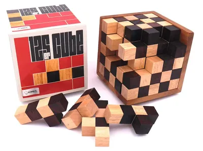 Produktbild von 125er-Cube - herausforderndes Denkspiel aus edlem Holz für Knobel-Fans