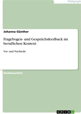 Produktbild von Fragebogen- und Gesprächsfeedback im beruflichen Kontext