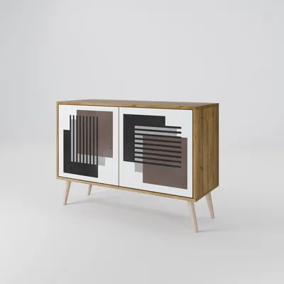 Produktbild von Spacerebels Kommode mit 2 Türen - Sideboard Komodenschrank - Highboard - Kleiderschrank Möbel - Wohnzimmer Schlafzimmer - 57,5×111×42 (HxBxT)