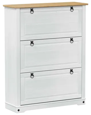 Immagine prodotto di vidaXL Scarpiera Bianca 99 x 32 x 122 cm Legno massello di pino