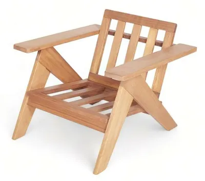 Image de Fauteuil Chaise en bois naturel Chaise Balcon Chaises Relax Outdoor Chaise pliante