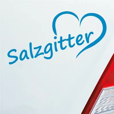 Produktbild von Auto Aufkleber Salzgitter Herz Stadt City Liebe Love 17,5x8 cm Hellblau Sticker Heckscheibenaufkleber