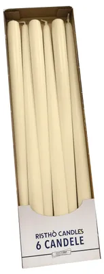 Immagine prodotto di Candele coniche per portacandele, in cera, color avorio, candele da 2,2 x 40 cm, 6 pezzi