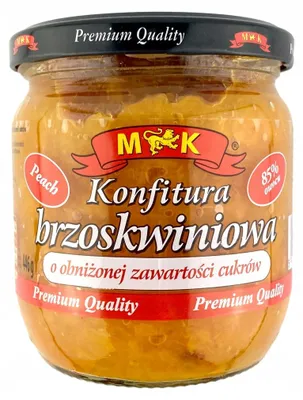 Zdjęcie produktu dla Konfitura brzoskwiniowa o obniżonej zawartości cukrów MK 446 g