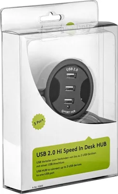 Produktbild von Goobay 3-fach USB 2.0 Hi-Speed Einbau-HUB/Verteiler, zum Einbau in 60 mm Tischdurchführungen