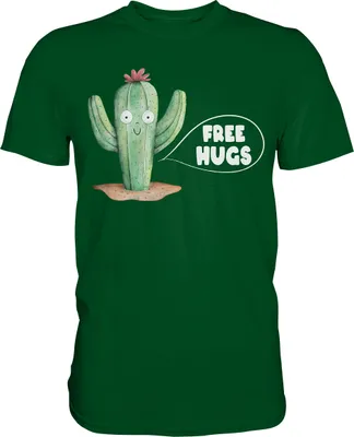 Produktbild von Kaktus Umarmung Lustiges Pflanzen T-Shirt – Bottle Green / M