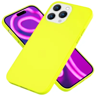 Obrázok produktu pre Puzdro Neon pre iPhone 15 Pro Max Silikónové ochranné puzdro Farebné puzdro Kryt na mobilný telefón Yellow