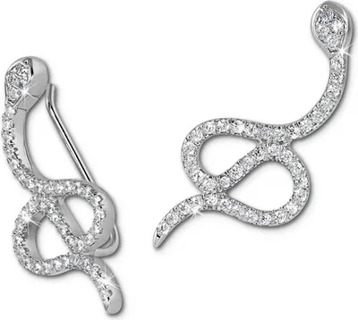 Produktbild von SilberDream Ohrringe Ear Cuff Schlange Zirkonia weiß Ohrklemmen Silber D2GSO452W