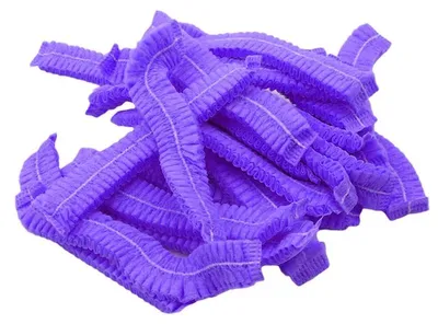 Immagine prodotto di Cuffie per capelli monouso, design traspirante, confezione grande da 100 pezzi, colore LILLA