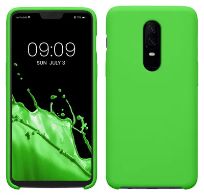 Produktbild von kwmobile Handyhülle für OnePlus 6 Hülle - Case Silikon - Kabelloses Laden - Schutzhülle Cover in Limettengrün