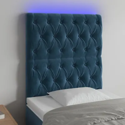 Produktbild von "2026 Promotion" LED Kopfteil - fürs Schlafzimmer - Dunkelblau 80x7x118/128 cm Samt - Bettkopfteil CC5959