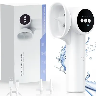 Produktbild von Elektrischer Ohrenreiniger Elektrisches Ohrenschmalz-Entfernungsset mit sanfter Trocknung 160 ml 5 Wasserdruckmodi Automatischer Ohrenschmalzreiniger