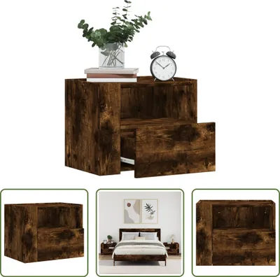 Produktbild von The Living Store Wand-Nachttische 2 Stk. Räuchereiche 45x30x35 cm