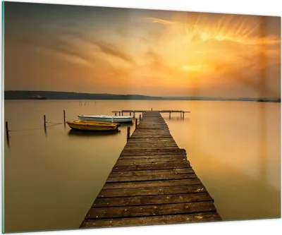 Produktbild von Bilder auf glas - See Brücke - 100x70cm - Glasbilder - Wandbilder - Bilder - Kunstdruck - zum Aufhängen bereit - Wanddekoration aus Glas - Glas Bilder - Wandbild auf Glas - Einteilig - GAA100x70-3673