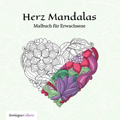 Produktbild von Herz Mandalas - Malbuch für Erwachsene