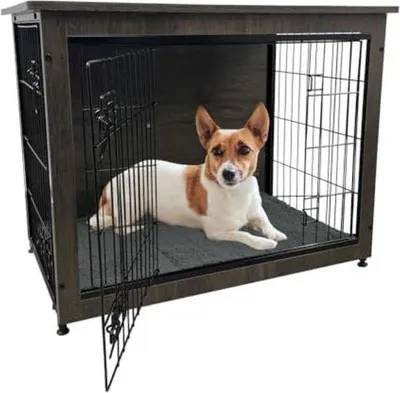 Image de Lit pour chien en bois - Lit pour chien XL - Niche pour chien - Marron