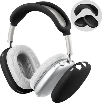 Zdjęcie produktu dla Silikonowe etui Fintie kompatybilne ze słuchawkami Apple AirPods Max, odporne na zarysowania etui na słuchawki AirPods Max, akcesoria do słuchawek AirPods Max, czarne
