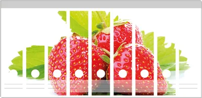Produktbild von Wallario Ordnerrücken Sticker, selbstklebend für breite Ordner, 9 Stück, Motiv Frische rote Erdbeeren für die Küche