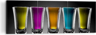 Produktbild von Bild auf Leinwand - Leinwandbild - Gläser Alkohol trinken Saft - 120x40cm - Wand Bild - Wanddeko - Leinwanddruck - Bilder - Kunstdruck - Wanddekoration - Leinwand bilder - Wandkunst - CA120x40-2194