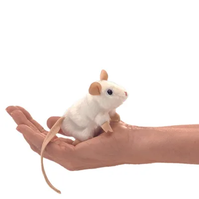 Immagine prodotto di Folkmanis, Topolino bianco, marionetta a dito, animale, 1 pezzo