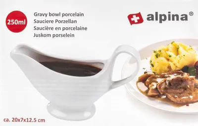 Produktbild von Sauciere aus Porzellan, Design zeitlos-schlicht, Volumen 250 ml, Farbe Weiß