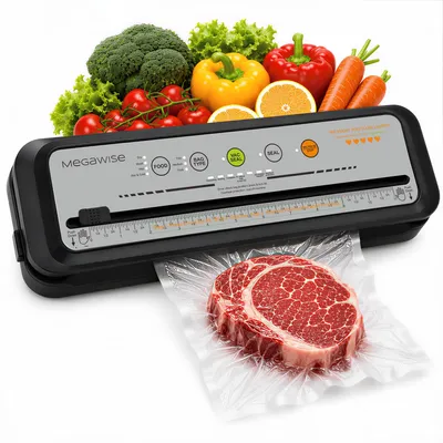 Image de Machine de mise sous vide MegaWise - Mise à jour 2023 | Puissance d'aspiration de 80 kPa | Adaptée aux sacs