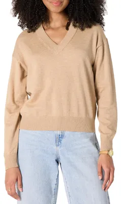 Immagine prodotto di A. Maglia a maniche lunghe leggera da donna, scollatura a V, colore giallo "Heide", taglia L