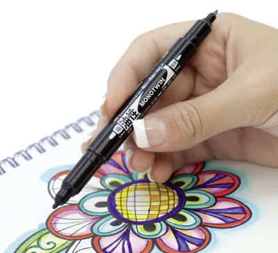 Produktbild von Tombow MONO, 3 Stück(e), Schwarz, Blau, Rot, Rund, 0,4 mm, 0,8 mm, Ölhaltige Tinte