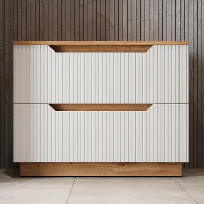 Image de Meuble sous vasque simple Vicco Lotta Blanc 79.6x62.5cm avec 2 tiroirs, Model 58668