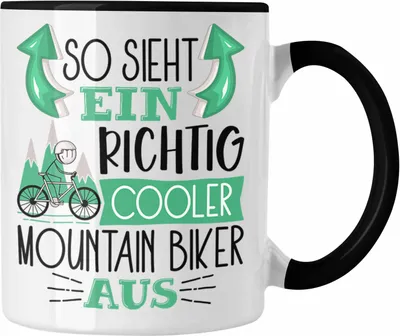 Produktbild von Trendation - So Sieht Ein Richtig Cooler Mountainbiker Aus Geschenk Tasse Lustiger Spruch Geschenkidee (Schwarz)