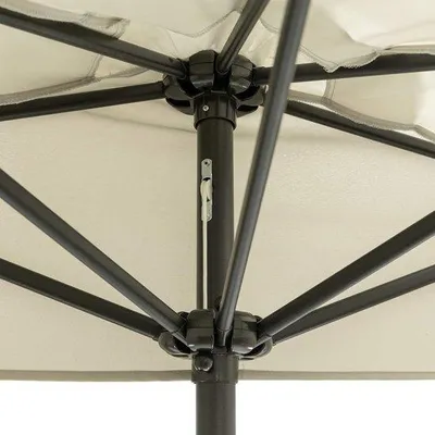 Produktbild von Famanu Balkonparasol Ø270 cm Halbrond mit Schutzhülle und UV-Schutz - Grau UV 50+