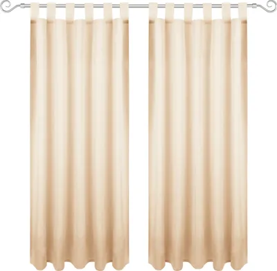 Zdjęcie produktu dla Zasłona z pętelkami 140x225 cm (szerokość x długość) w kolorze beżowym, nieprzezroczysta zasłona, zasłona pętelkowa w wielu wariantach