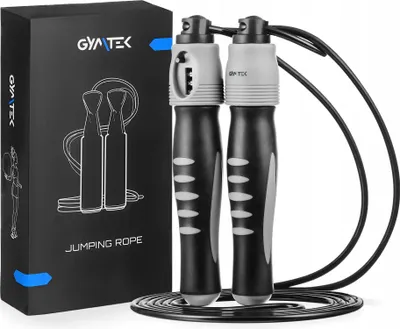 Produktbild von Gymtek® Springseil mit Zähler - 270cm verstellbares Kordel - Seilspringen, Speed Rope, Jump Rope für Erwachsene - Fitness, Training, Gym, Crossfit
