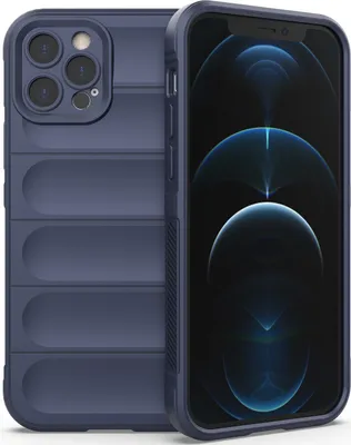 Produktbild von iPhone 12 Pro Max Hülle, Weich TPU Silikon Stossfest Anti-rutsch Schutzhülle für iPhone 12 Pro Max Dunkelblau