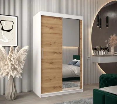 Obrázok produktu pre Skriňa s posuvnými dverami v šírke 120 cm TIMEA 2 - biela / dub artisan