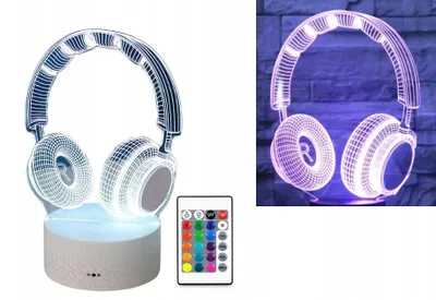 Produktbild von moXomi LED 3D Kopfhörer Tischlampe 16 Farben