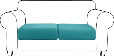 Produktbild von Topchances Samt Sofa Sitzkissenbezug, Elastischer Couch-Kissenbezug 2 Stück Sofakissen Schonbezug Sofasitzbezug Sofa Husse (Blau,2 Sitzer)